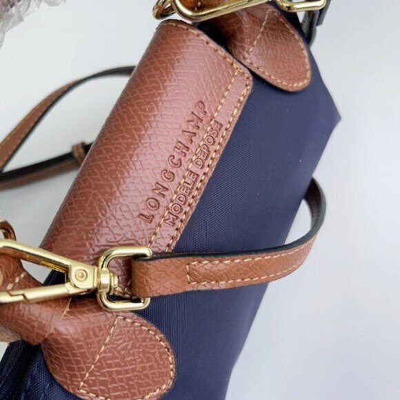 NWT Longchamp Original Navy Mini Purse Women's Canvas Crossbody Bags Blue - Picture 4 of 6